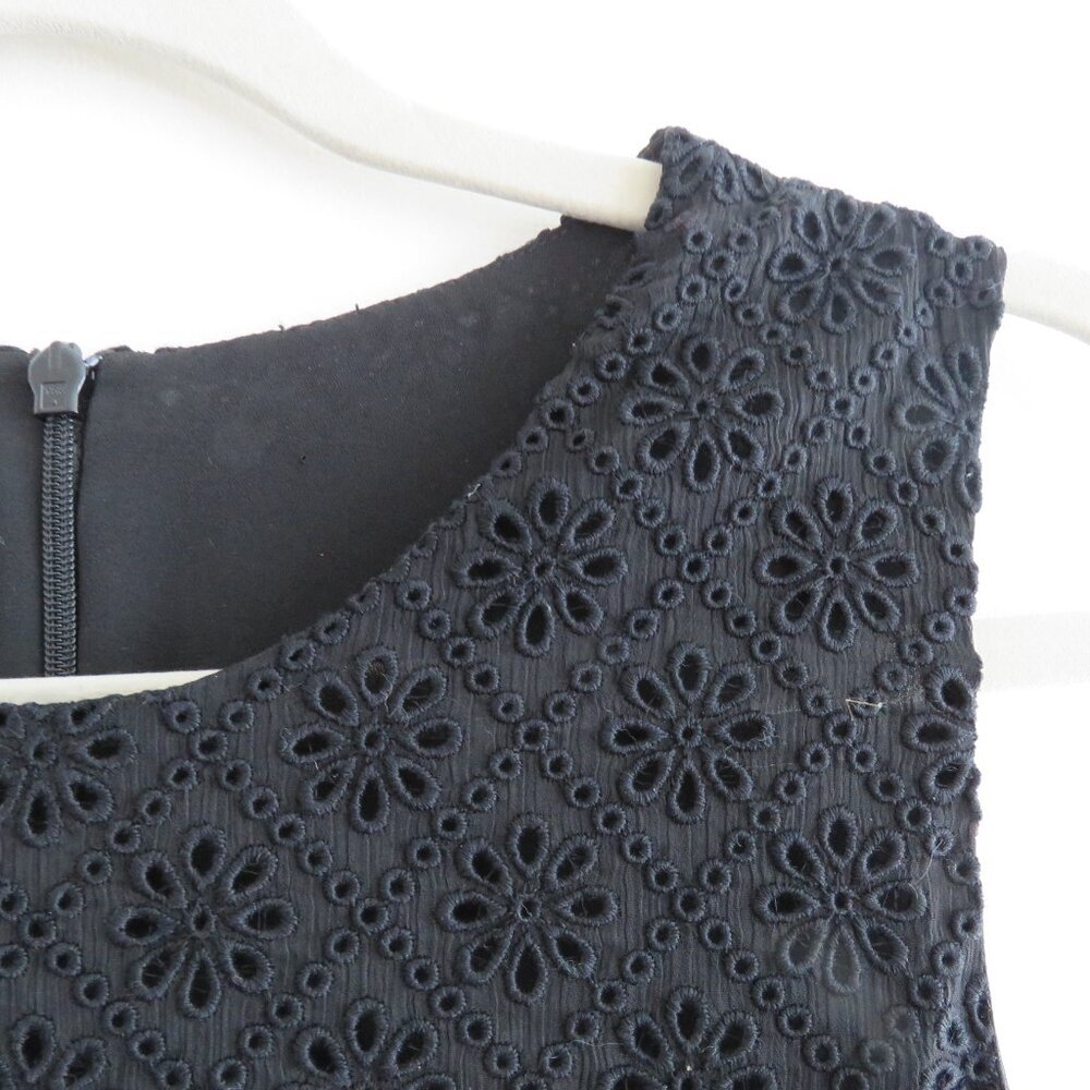 PHILOSOPHY DI LORENZO SERAFINI Broderie Anglaise Lace Ruffle Tiered Black Dress - Picture 10 of 15